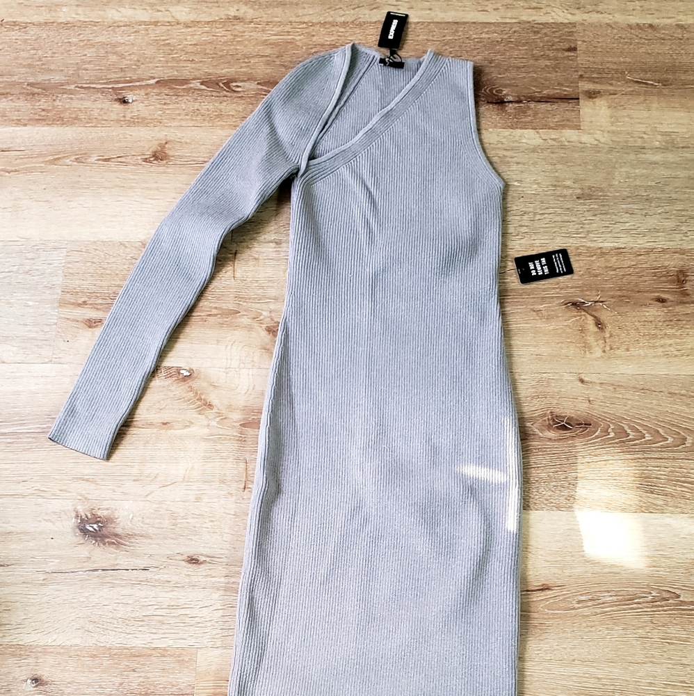 EXPRESS one sleeve midi sweater dress